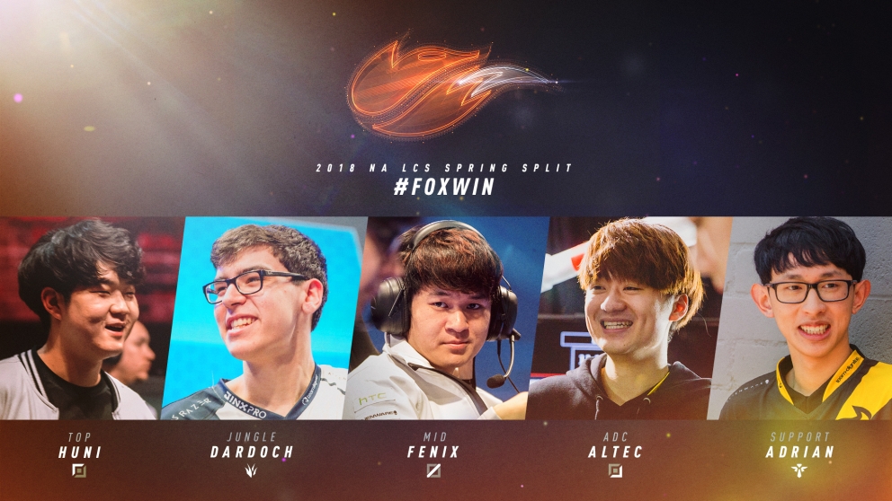 Picture of the NA LCS Echo Fox players