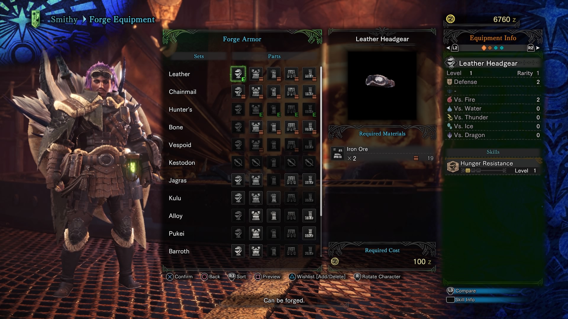 Monster Hunter World - weapon and armor crafting