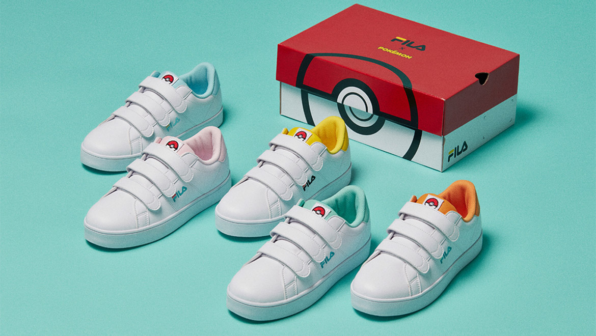 Isometric image of the Pokemon and FILA collaboration shoes