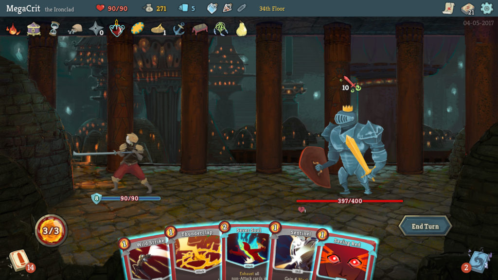 Slay the Spire boss fight vs the champ